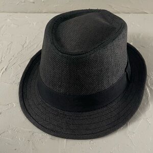 Angela & William Men’s Charcoal Band Fedora  Hat Sz S/M